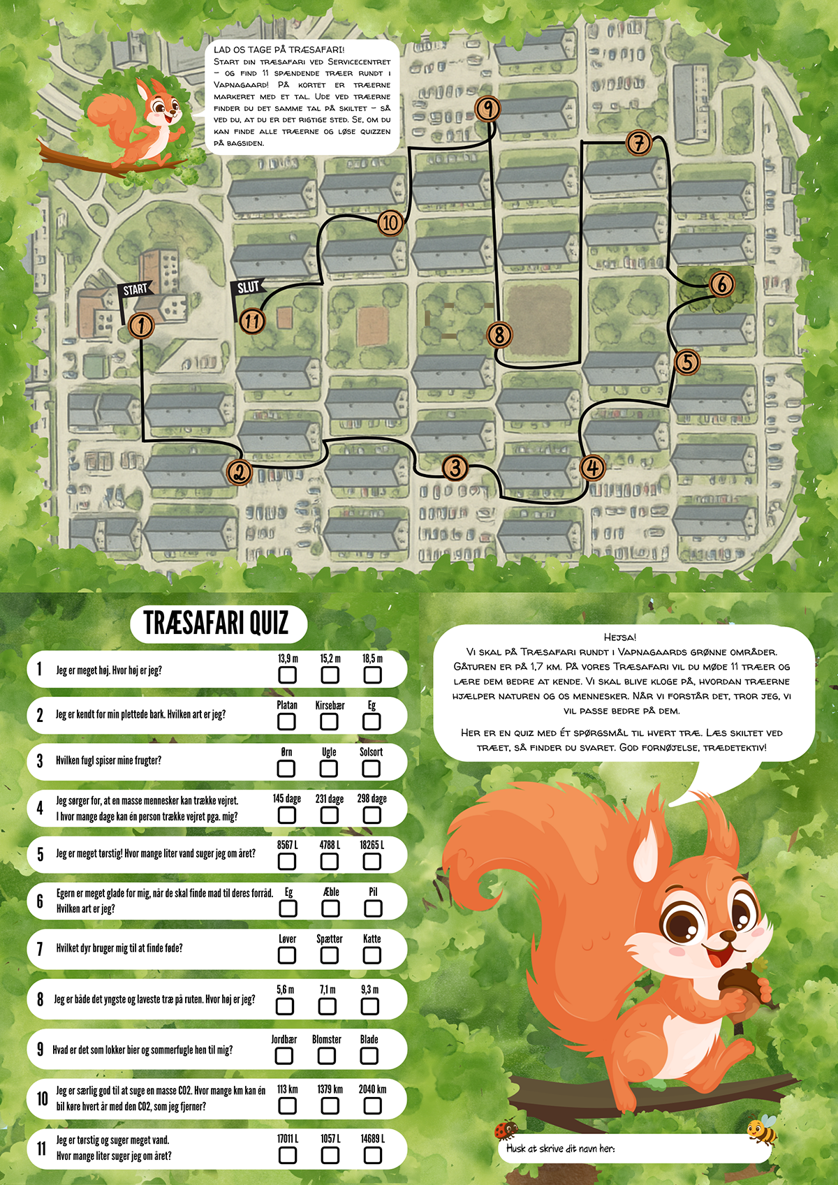 Træsafari kort og quiz vapnet